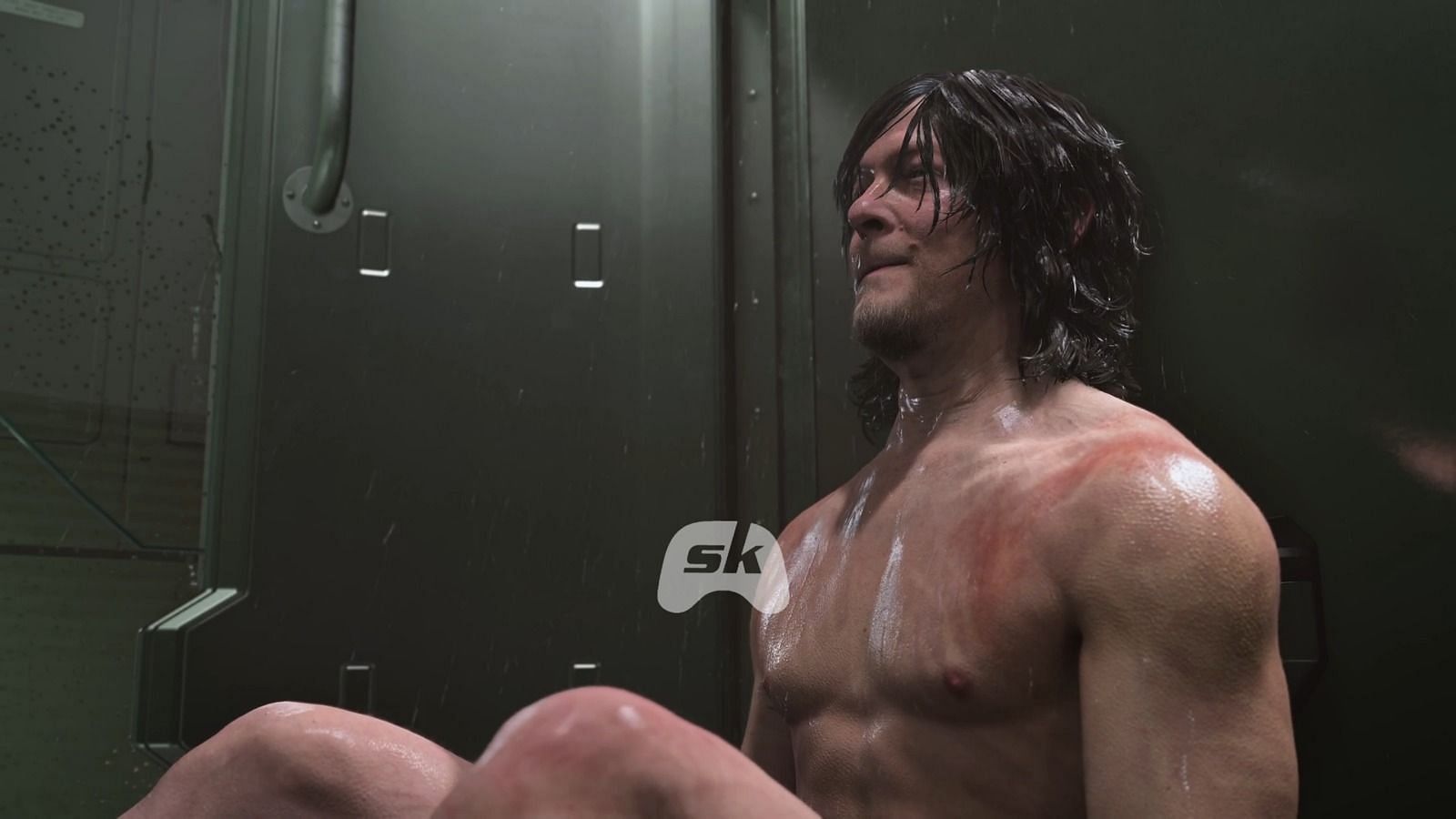 Sam in a shower (Image via Sportskeeda Gaming / Sony Interactive Entertainment)